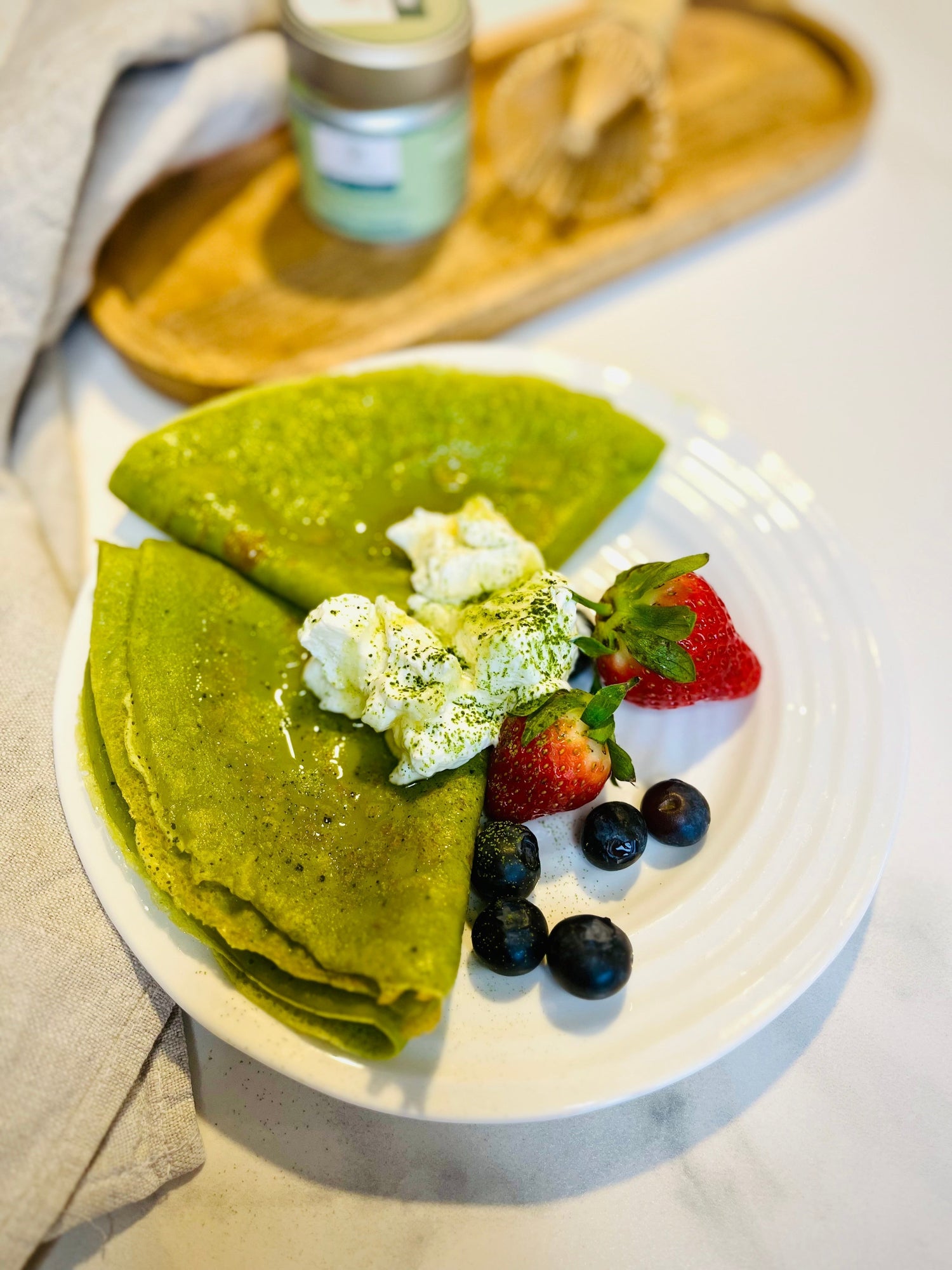 🌿 Fluffy Gluten-Free Matcha Pancakes — A Gentle Recipe for Calm Mornings