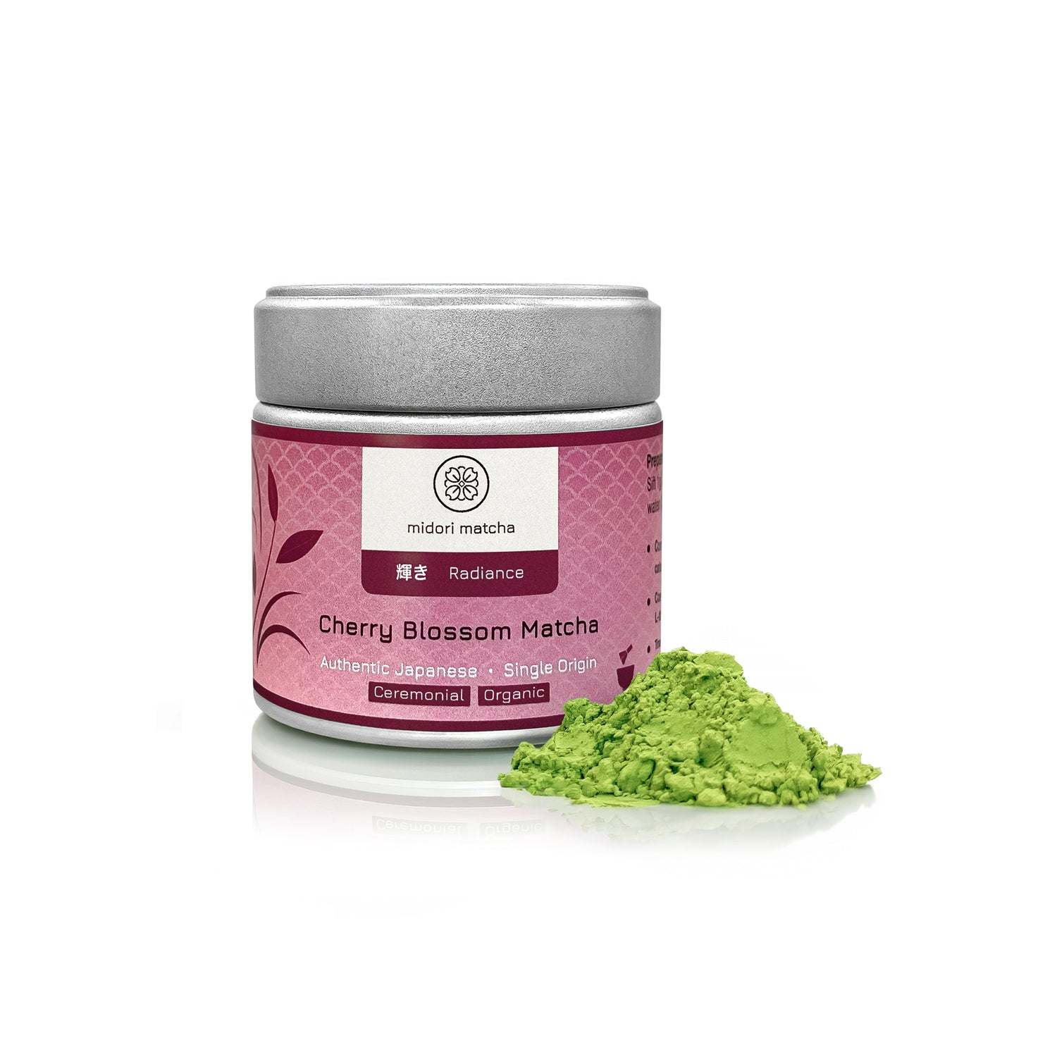 Organic Matcha with Cherry Leaves